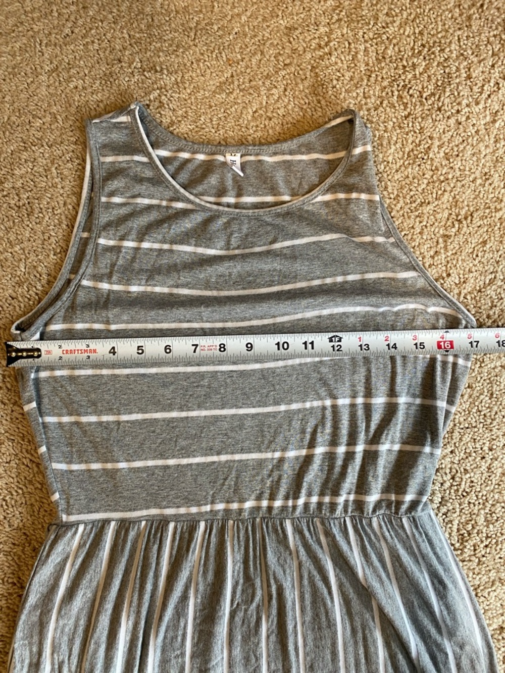 Gray Striped Sleeveless Maxi Dress - Picture 3 of 4